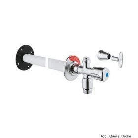 GROHE Eurotec-Bausatz Außenwandventil DN15, mit Rohrbel. frosts., matt-verchromt