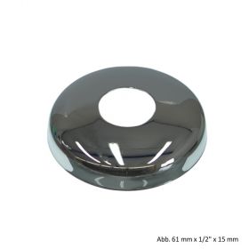Hahnrosette, 61 mm x 1/2" x 10 mm, Messing verchromt