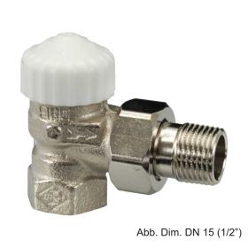 HEIMEIER Thermostat-Ventilunterteil V-exact II, Eck, DN10,( 3/8"), 371101000