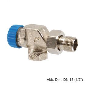 HEIMEIER Thermostat-Ventilunterteil mit geringem Widerstand, Axialform, DN 15 (1/2"), 224502000