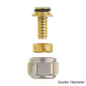 HEIMEIER Klemmverschraubung Messing vernickelt für Kunststoffrohr 14 x 2 mm, G 3/4" IG, 131114351