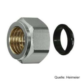 HEIMEIER Klemmverschraubung vernickelt für Cu- u. Präzisionsstahlrohr 15 mm , G 3/4"AG, Weich dichtend, 131315351