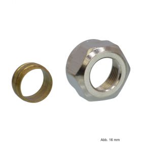 HEIMEIER Klemmverschraubung für Präzisionsstahlrohr 15mm. Anschluss AG M 24 x 1,5, vernickelt, 380015351
