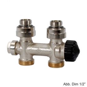 HEIMEIER Ventil Multilux Zweirohr Durchgang, Anschluss HK Rp 1/2" IG, 385002000