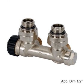 HEIMEIER Ventil Multilux Zweirohr Eck, Anschluss HK Rp 1/2" IG, 385102000