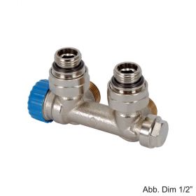 HEIMEIER Ventil Multilux Einrohr Eck, Anschluss HK Rp 1/2" IG, 385502000