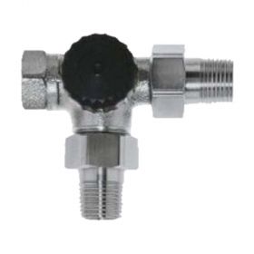 HEIMEIER Th.-Dreiwege-Ventilunterteil mit Schraubnippel, Anschluß links , DN 15 (1/2"), vernickelt, 415102000