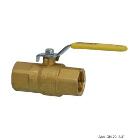 Gas-Kugelhahn mit Innengewinde aus Messing, HTB-beständig, DN 20, 3/4"