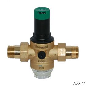 Honeywell Druckminderer mit Einstellskala und Klarsicht-Siebtasse D06F - 1 1/4"A