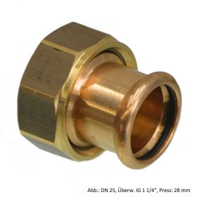 Kemper Pressverschraubg. o. Entl. für SANHA/Niro-San, DN 15, Überw. IG 3/4", Press: 15 mm, Rotguss, 4763501500