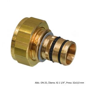 Kemper Anschlussverschraubg. o. Entl. für Mepla, DN 15, Überw. IG 3/4", Press: 16x2,25 mm, D:16 mm, 4764001600