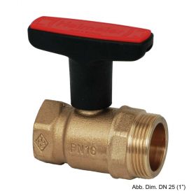 HEIMEIER Globo H Heizungskugelhahn DN25, AG/IG G1 1/4" x Rp1", Rotguss