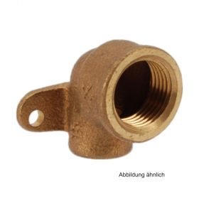 Lötfitting Rotguss Deckenwinkel mit 1 Innengewinde und Befestigungsbügel, Serie 4472G, 15 mm x 1/2"
