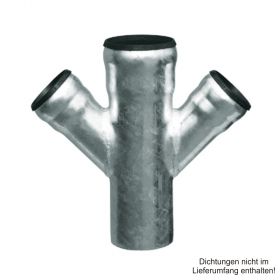 Loro-X-Stahl-Abflusssystem Doppelabzweig, DN 150-125-125-45°
