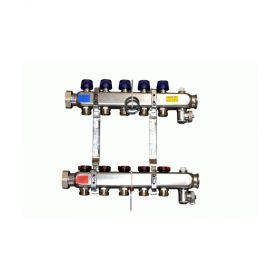 Noppenplattensystem Verteiler 1 1/4" Durchflussmengenbegrenzer 9 Kreise, 540 mm