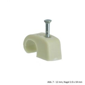 OBO Haft-Clip für Kabel, 4-7mm, Nagel, 2x18mm, Polypropylen, lichtgrau 2228610