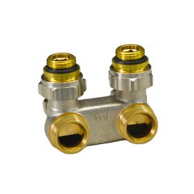 Oventrop Umlenkstück m. Absperrg. 50mm Winkelform 1/2" AG x 3/4" AG, 1016463
