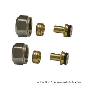 Oventrop Klemmringverschrbg. Ofix K 2-fach, M24x1.5, f. Kunststoffrohr 16x2mm