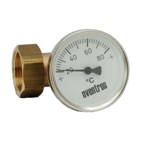 Oventrop Rotguss-Thermometerzwischenstück mit Thermometer, 1300952