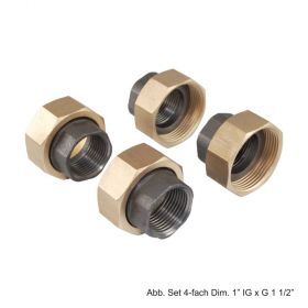 Oventrop "Regumat" - Gewindetüllen-Set 4-fach 1" IG x ÜM G 1 1/2", 1350467