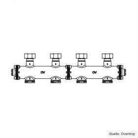 Oventrop Regumat Modulverteiler DN 25 für 2 Heizkreise, 1351471