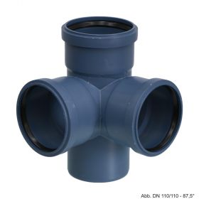 POLOPLAST POLO-KAL NG Eckdoppel-Abzweig 87,5, DN 125/ 110/ 110