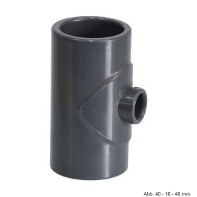 PVC-U T-Stück 90°, reduziert, Klebemuffe, 16 bar, 140 mm x 110 mm x 140 mm