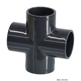 PVC-U Kreuzstück, Klebemuffe, 16 bar, 40 mm