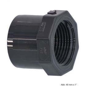 PVC-U Reduzierstück mit Achtkant,Klebemuffe/KlebestutzenxIG,10bar,12/16mmx3/8 WW