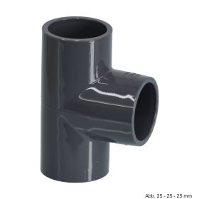 PVC-U T-Stück 90°, Klebemuffe, 16 bar, 140 mm