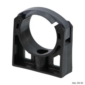 PP Rohrschelle mit extra Halteclip, 40 mm, schwarz