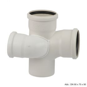 Rehau Schalldämmender Raupiano Plus Schachtabzweig rechts DN 90-75-90, 87°