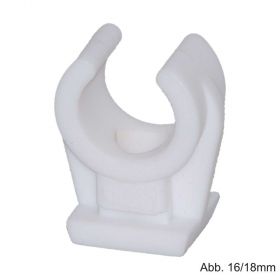 Rohrclip, einfach, aus Kunststoff mit Gewindehülse, 14/15mm