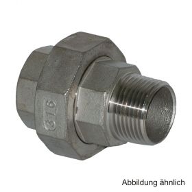 Edelstahl Verschraubung, 1 Innengewinde 1 Außengewinde,konischd.,Serie 341,1/8"