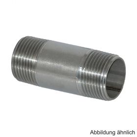 Edelstahl Rohrdoppelnippel mit 2 Außengewinde, 1 1/2" x 80mm