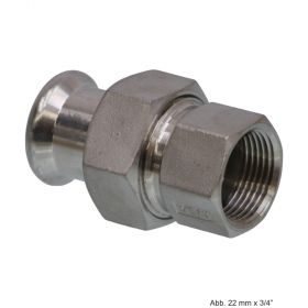SEPPELFRICKE Edelstahl XPS330G, Durchgangsverschraubung I/IG, 42 mm x 1 1/2"