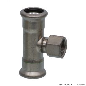 SEPPELFRICKE Edelstahl XPS130G, T-Stück mit IG, 108 mm x 3/4" x 108 mm