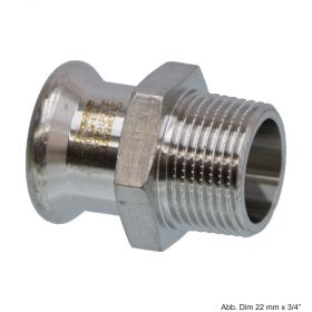SEPPELFRICKE Edelstahl XPS243G, Übergangsnippel I/AG, 54 x 2 mm