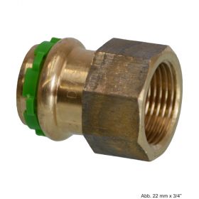 SEPPELFRICKE Sudo-Press Kupfer/Rotguss VC270G Übergangsmuffe mit IG, 12mm x 1/2"