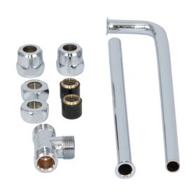Schell Verrohrungsset zu Schell Eckventil Thermostat, verchromt, 041090699