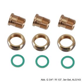 Siemens Tempergussverschraubung G 2 1/4" / Rp 1 1/2", 3er-Set, ALG403