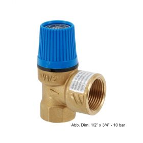 Membran-Sicherheitsventil 1 1/4" x 1 1/2" 10 bar Messing