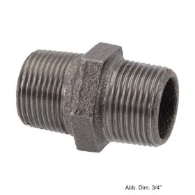 Doppelnippel schwarz, Nr. 280, 1/2"