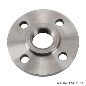 Gewindeflansch aus Stahl, schwarz, PN 16, LK d=85mm, SZ = 4, DN 25 (1")