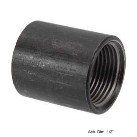 Muffe ohne Rand schwarz, Nr. 16 (Schweißmuffe), 1/2"