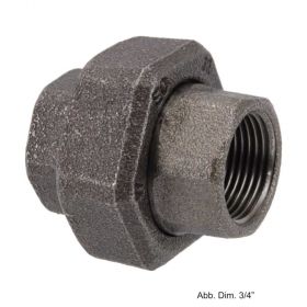 Verschraubung i/i, flachdichtend, schwarz, Nr. 330, 3/4"