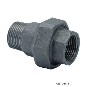 Verschraubung i/a, konischdichtend, schwarz, Nr. 341, 1"