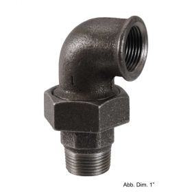 Winkelverschraubung i/a, flachdichtend (ohne Dichtung), schwarz, Nr. 97, 1 1/4"
