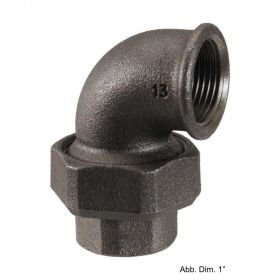 Winkelverschraubung i/i, flachdichtend (ohne Dichtung), schwarz, Nr. 95, 1 1/4"