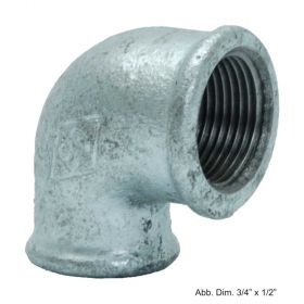 Reduzier-Winkel verzinkt, Nr.90 i/i 90°, 1 1/2" x 1 1/4"